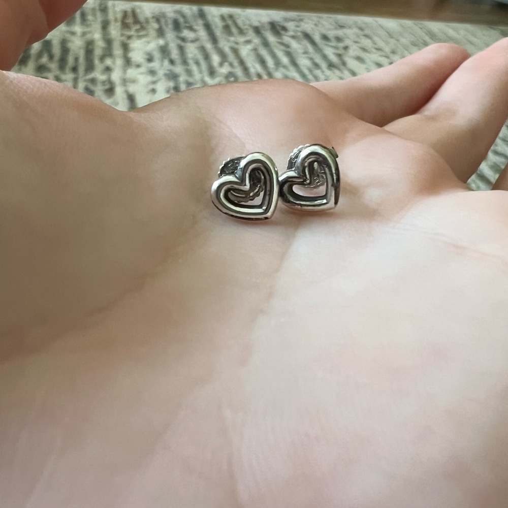 James Avery heart studded earrings